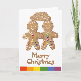 Rainbow Pride Whimsical-kerstmannen Feestdagen Kaart