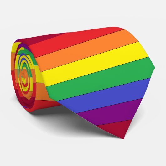 Rainbow Pride Wide Stripe Stropdas (Opgerold)