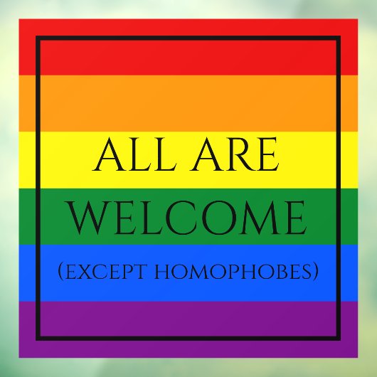 Rainbow Pride Window Cling Raamsticker (Vel 3)