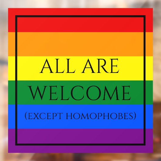 Rainbow Pride Window Cling Raamsticker (Vel 2)