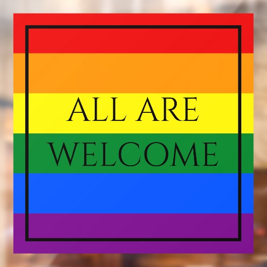 Rainbow Pride Window Cling Raamsticker (Vel 2)