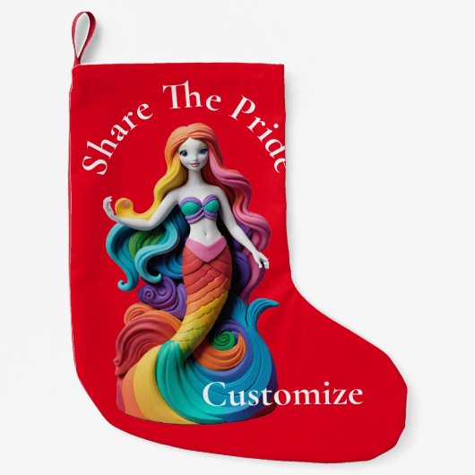 Rainbow Pride Zeemeermin Thunder_Cove Kleine Kerstsok (Voorkant)