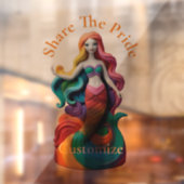 Rainbow Pride Zeemeermin Thunder_Cove Raamsticker (Vel 2)