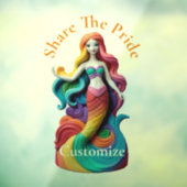 Rainbow Pride Zeemeermin Thunder_Cove Raamsticker (Vel 3)