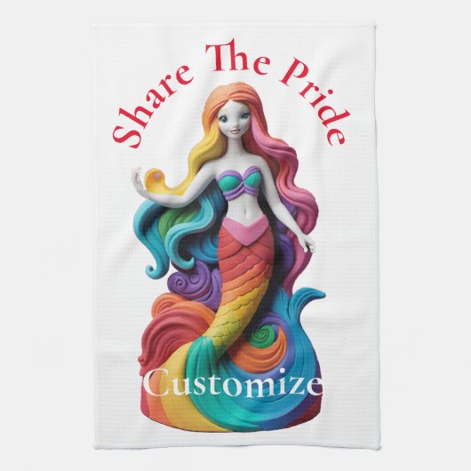 Rainbow Pride Zeemeermin Thunder_Cove Theedoek (Verticaal)