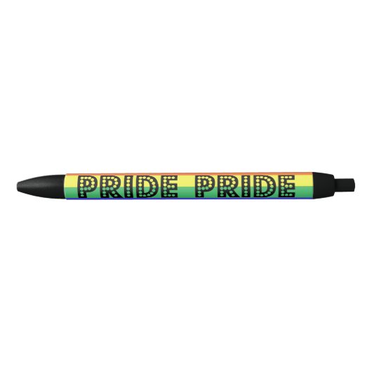 Rainbow Pride Zwarte Inkt Pen (Voorkant)