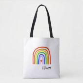 Rainbow Primaire kleuren Zwart Witte Aangepaste na Tote Bag (Voorkant)