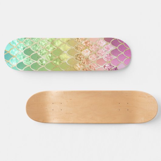 Rainbow Princess Glitter Scales #1 Persoonlijk Skateboard (Horizontaal)