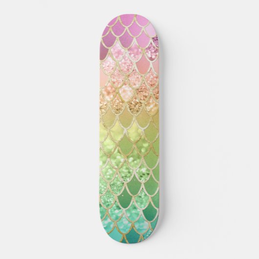 Rainbow Princess Glitter Scales #1 Persoonlijk Skateboard (Voorkant)