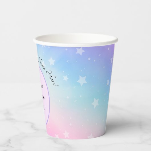 Rainbow Princess Personal Afbeelding Cups Papieren Bekers (Achterkant)