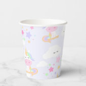 Rainbow Princess Unicorn Party Cups Papieren Bekers (Achterkant)