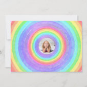 Rainbow prinses tiara 3 foto meisjes verjaardag kaart (Achterkant)