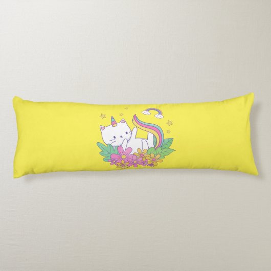 Rainbow Print Kitten Body Pillow Lichaamskussen (Achterkant)