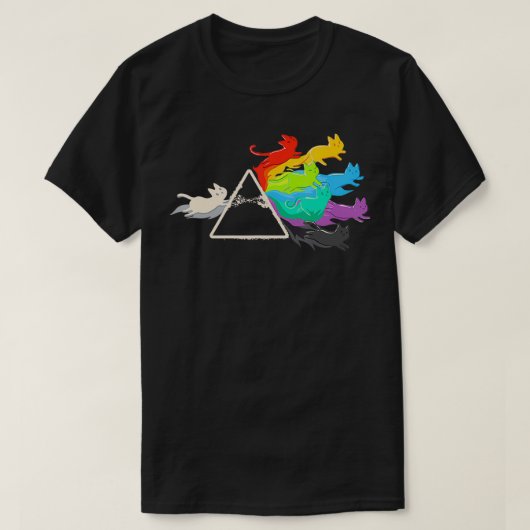 Rainbow Prism Scientific Cat Funny T-shirt (Design voorkant)