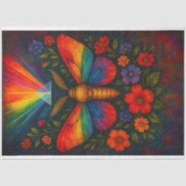 Rainbow Prismatic Pride Moth Decoupage Papier