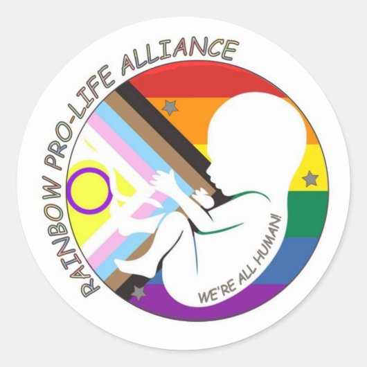 Rainbow Pro-Life Alliance-logo Ronde Sticker (Voorkant)