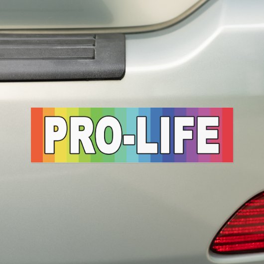Rainbow Pro-Life Bumpersticker (Op auto)