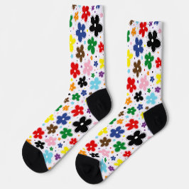 Rainbow Progress Pride Vlag Bloemen Doodle Quasar Sokken