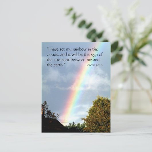 Rainbow Promise, Genesis 9 v 13 | BRIEFKAART (Staand voorkant)