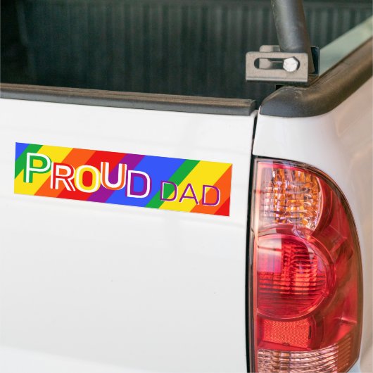 Rainbow Proud Dad Bumpersticker (Op Truck)