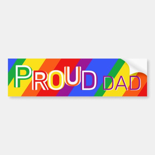 Rainbow Proud Dad Bumpersticker (Voorkant)