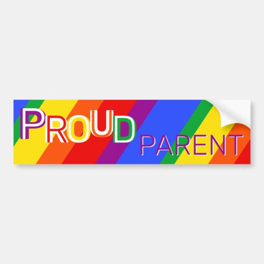 Rainbow Proud Parent Bumpersticker (Voorkant)