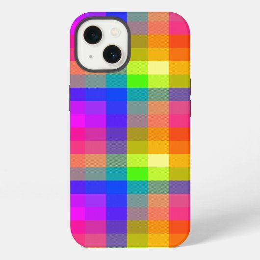Rainbow Pset Blokken Pride Bright en Fun iPhone Hoesje (Achterkant)