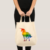 Rainbow Pset Unicorn LGBTQ Pride Tote Bag (Voorkant (product))