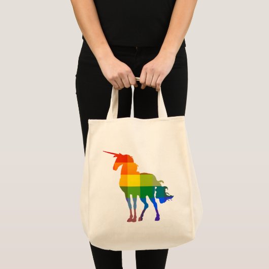 Rainbow Pset Unicorn LGBTQ Pride Tote Bag (Voorkant (product))