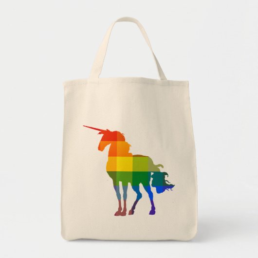Rainbow Pset Unicorn LGBTQ Pride Tote Bag (Voorkant)