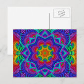 Rainbow Psychedelic Fractal Kaleidoscope Briefkaart (Voorkant / Achterkant)