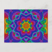 Rainbow Psychedelic Fractal Kaleidoscope Briefkaart (Voorkant)