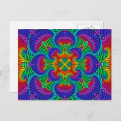 Rainbow  Psychedelic Fractal Kaleidoscope Briefkaart (Voorkant / Achterkant)