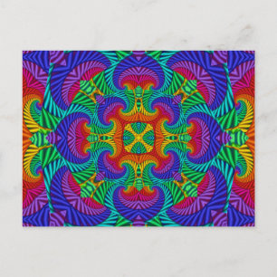 Rainbow  Psychedelic Fractal Kaleidoscope Briefkaart