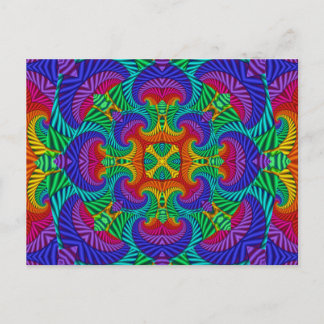 Rainbow Psychedelic Fractal Kaleidoscope Briefkaart