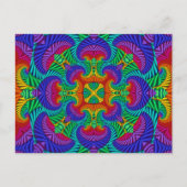 Rainbow  Psychedelic Fractal Kaleidoscope Briefkaart (Voorkant)