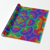 Rainbow  Psychedelic Fractal Kaleidoscope Cadeaupapier (Uitgerold)