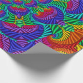 Rainbow  Psychedelic Fractal Kaleidoscope Cadeaupapier (Hoek)