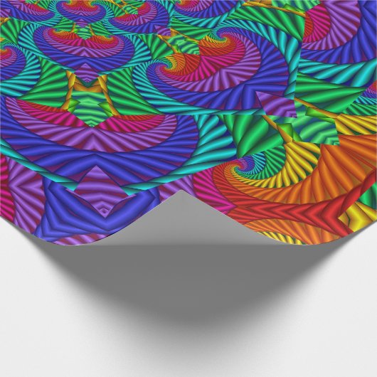 Rainbow Psychedelic Fractal Kaleidoscope Cadeaupapier (Hoek)