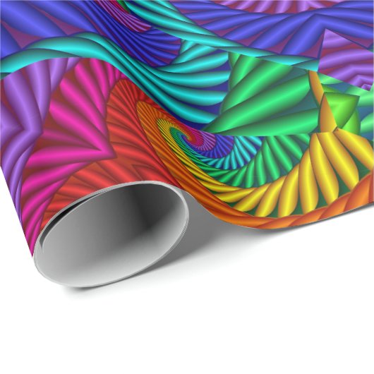 Rainbow  Psychedelic Fractal Kaleidoscope Cadeaupapier (Rol Hoek)
