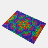 Rainbow Psychedelic Fractal Kaleidoscope Deurmat (Schuin)
