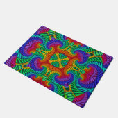 Rainbow Psychedelic Fractal Kaleidoscope Deurmat (Schuin)