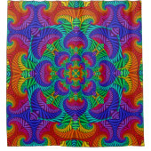 Rainbow Psychedelic Fractal Kaleidoscope Douchegordijn (Voorkant)