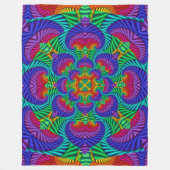 Rainbow Psychedelic Fractal Kaleidoscope Fleece Deken (Voorkant)