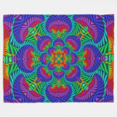 Rainbow Psychedelic Fractal Kaleidoscope Fleece Deken (Voorkant (Horizontaal))