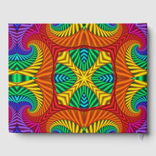Rainbow  Psychedelic Fractal Kaleidoscope Gastenboek (Achterkant)