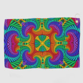 Rainbow  Psychedelic Fractal Kaleidoscope Golfhanddoek (Horizontaal)