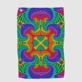 Rainbow  Psychedelic Fractal Kaleidoscope Golfhanddoek (Voorkant)