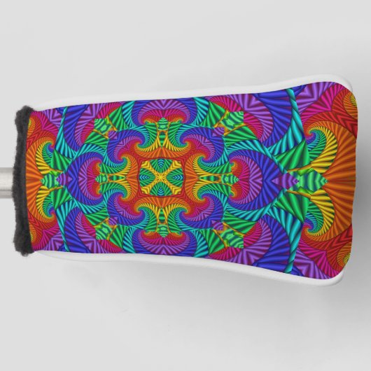 Rainbow  Psychedelic Fractal Kaleidoscope Golfheadcover (Voorkant)