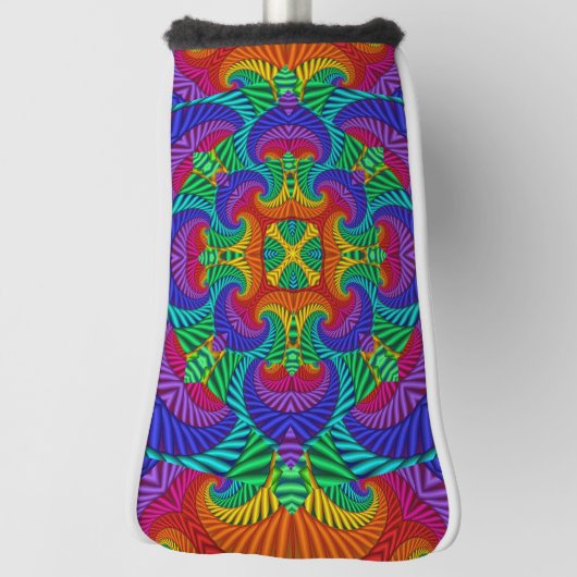 Rainbow Psychedelic Fractal Kaleidoscope Golfheadcover (Draai 90)